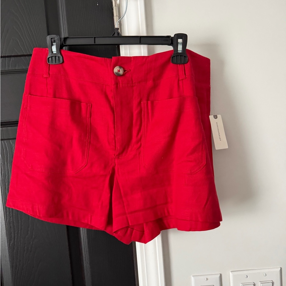 Anthropologie High Waist Red Shorts NEW